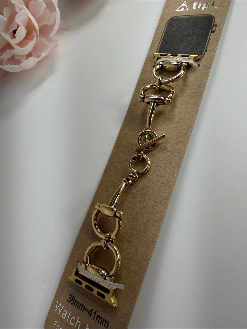 Gold Chain-Link Watch Band for Apple Watch (38mm–41mm)